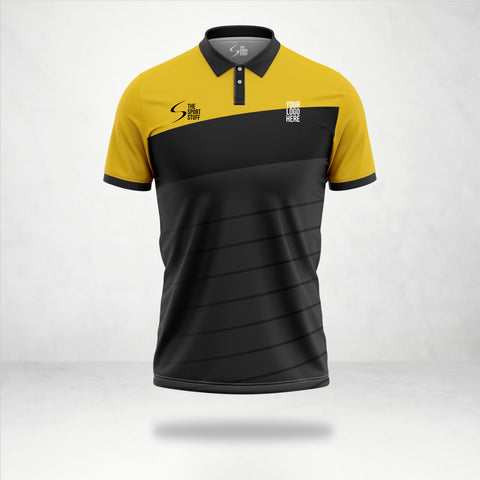 Yellow Black Customized Cricket Jersey
