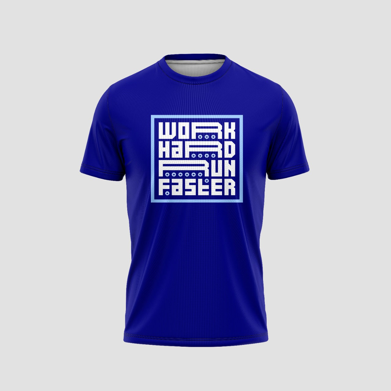 Work Hard Run Faster Running Navy Blue T-Shirt - TheSportStuff